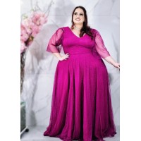 VESTIDO DE FESTA LONGO PLUS SIZE COM GLITTER