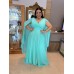 VESTIDO DE FESTA LONGO PLUS SIZE MANGA CAPA
