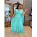 VESTIDO DE FESTA LONGO PLUS SIZE MANGA CAPA