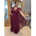 VESTIDO DE FESTA LONGO PLUS SIZE MANGA CAPA