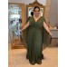 VESTIDO DE FESTA LONGO PLUS SIZE MANGA CAPA