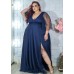 VESTIDO DE FESTA LONGO PLUS SIZE COM GLITTER